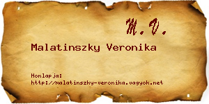 Malatinszky Veronika névjegykártya